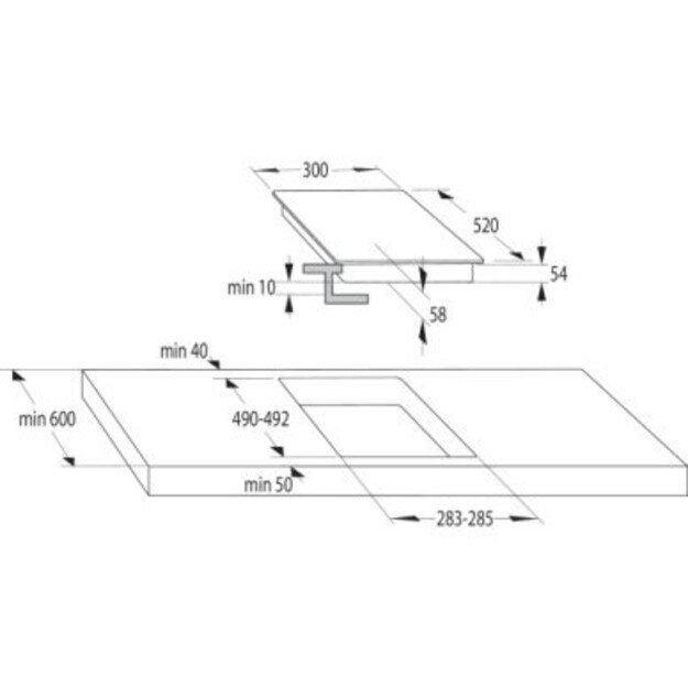 Įmontuojama domino inducinė kaitlentė Gorenje GI3201BC