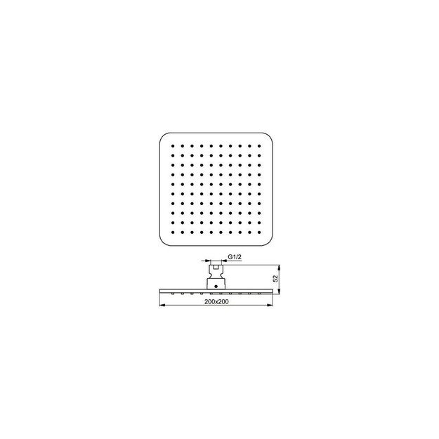 Dušo galva kvadratine Idealrain Cube 200x200 juoda matinė B0024XG