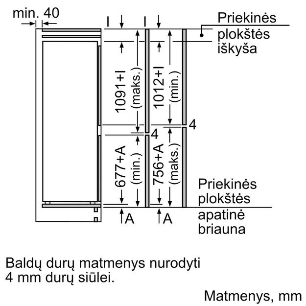 Įmontuojamas šaldytuvas Bosch KIV86NSE0