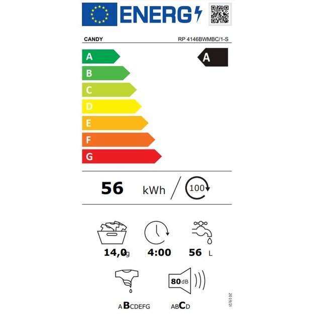 Skalbimo mašina Candy RP 4146BWMBC/1-S