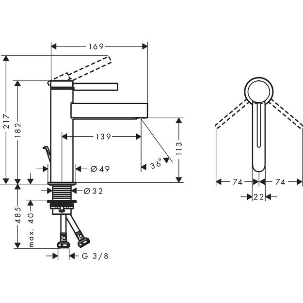 Praustuvo maišytuvas Hansgrohe Finoris 76020000, chromas