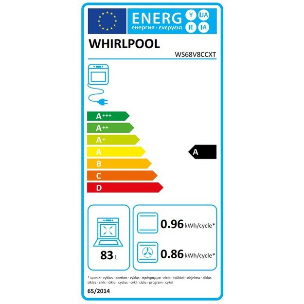 Whirlpool laisvai pastatoma elektrinė viryklė WS68V8CCXT