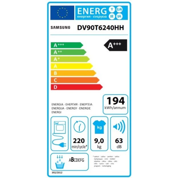 Džiovyklė Samsung DV90T6240HH/S7