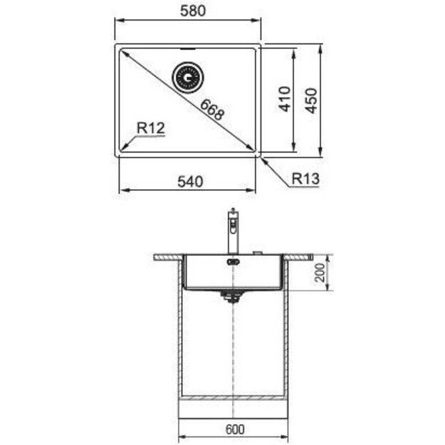 Plautuvė Franke BXX 210/110-54 su ventiliu 127.0372.488