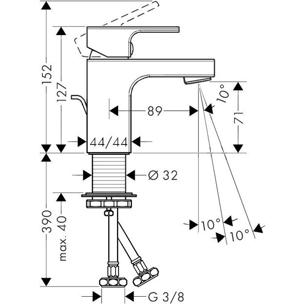 Praustuvo maišytuvas Hansgrohe Vernis Shape 70, 71560000, chromas