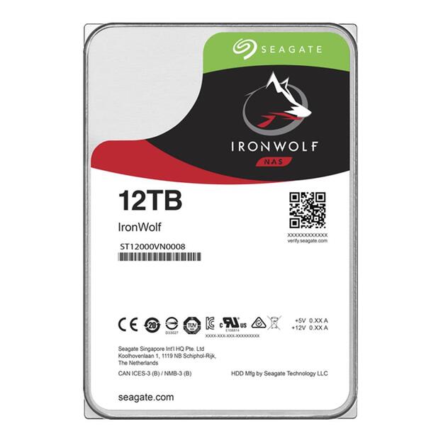 HDD|SEAGATE|IronWolf|12TB|SATA 3.0|256 MB|7200 rpm|3,5 |ST12000VN0008