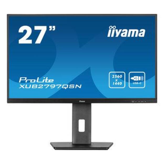 LCD Monitor|IIYAMA|27 |Business|Panel IPS|2560x1440|16:9|100Hz|Matte|1 ms|Speakers|Swivel|Pivot|Height adjustable|Tilt|Colour Black|XUB2797QSN-B1