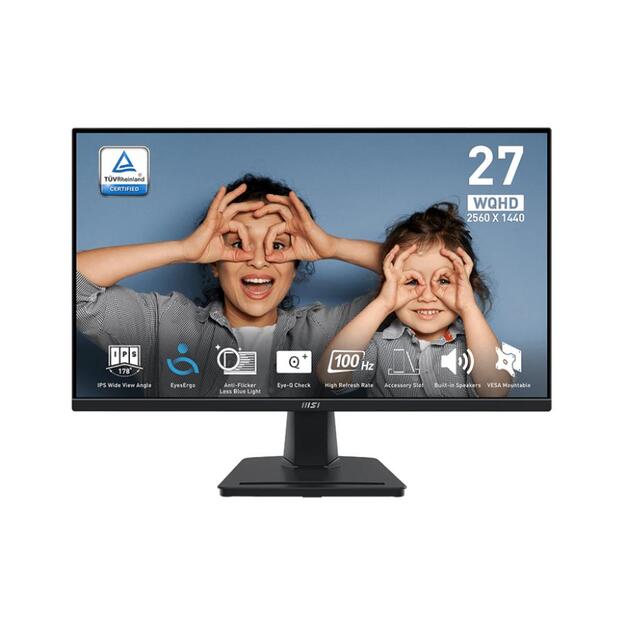 LCD Monitor|MSI|PRO MP275Q|27 |Panel IPS|2560x1440|16:9|100Hz|Matte|1 ms|Speakers|Tilt|Colour Black|PROMP275Q