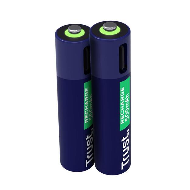 BATTERY RECH. LI-ION AAA 1.5V/500MAH USB-C 2PACK 25585 TRUST