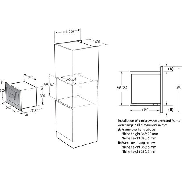 Įmontuojama mikrobangų krosnelė su griliumi Gorenje BM235G1SYB