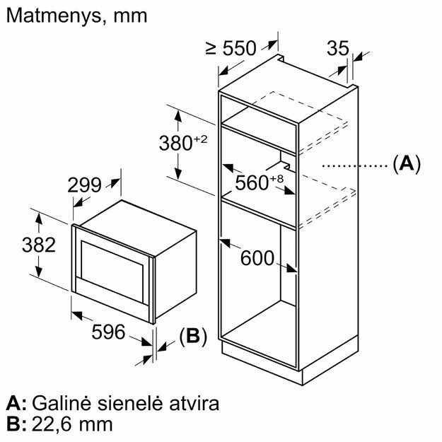 Įmontuojama mikrobangų krosnelė Neff N 70, NR9WR21Y1