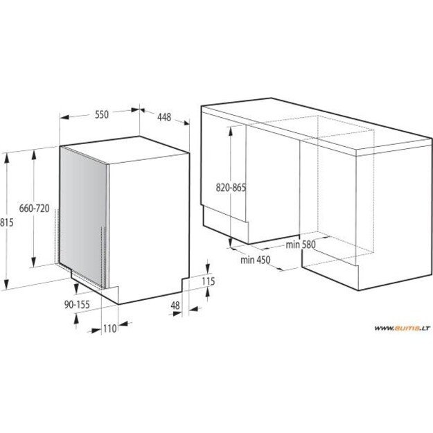 Įmontuojama indaplovė Gorenje GV561D10