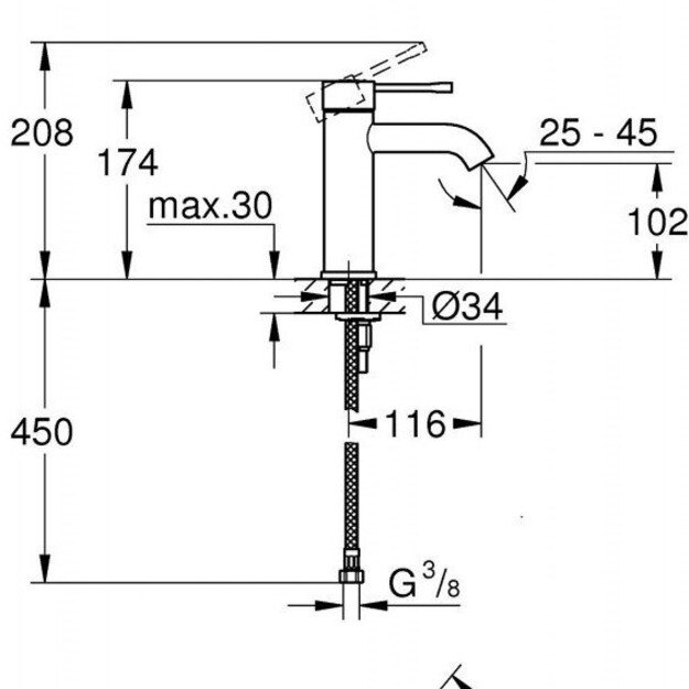 Praustuvo maišytuvas Grohe Essence 23590001