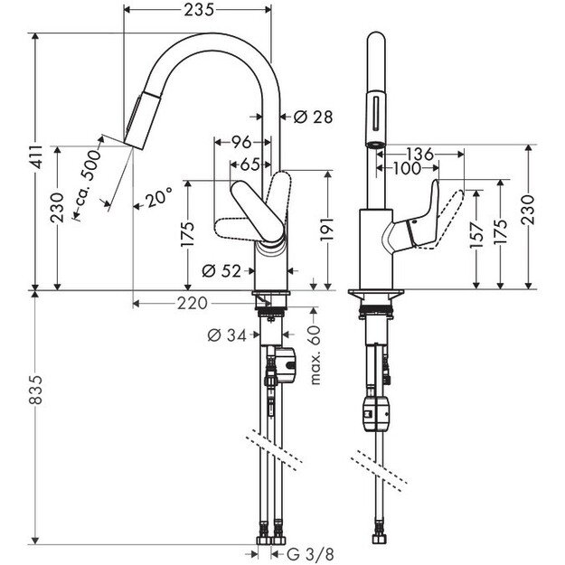 Virtuvinis maišytuvas Hansgrohe Focus M41 31815670