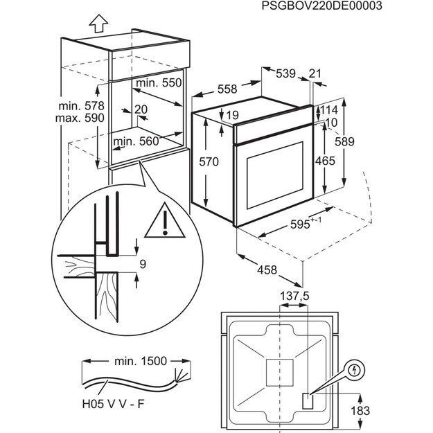 Įmontuojama orkaitė Electrolux EOF5H40BX 2