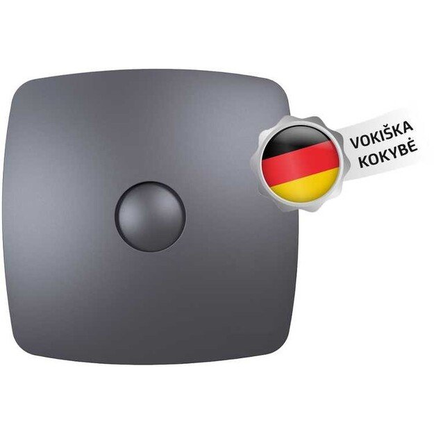 Vonios kambario ventiliatorius Vlano ENSO 125 BL TH (su laikmačiu ir drėgmės jutikliu) 125 mm, juod