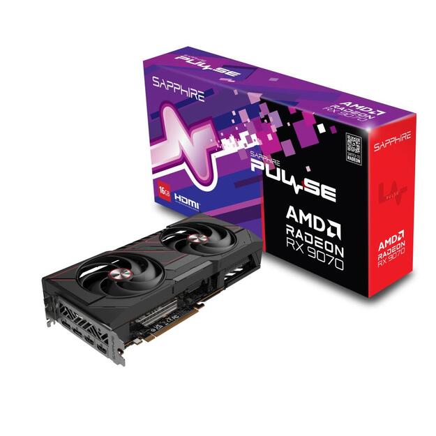 Graphics Card|SAPPHIRE|AMD Radeon RX 9070|16 GB|GDDR6|256 bit|PCIE 5.0 16x|Dual Slot Fansink|2xHDMI|2xDisplayPort|11349-03-20G