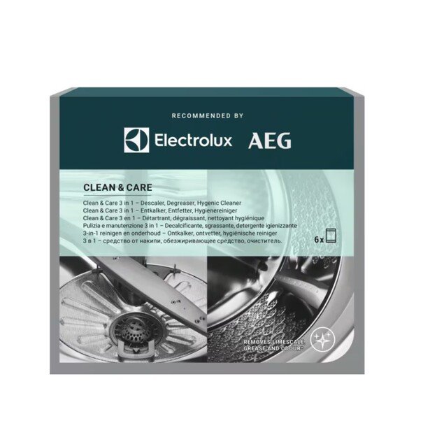 Riebalų ir kalkių valiklis indaplovėms ir skalbimo mašinoms Electrolux Clean  amp Care 3 in 1, M2GCP601