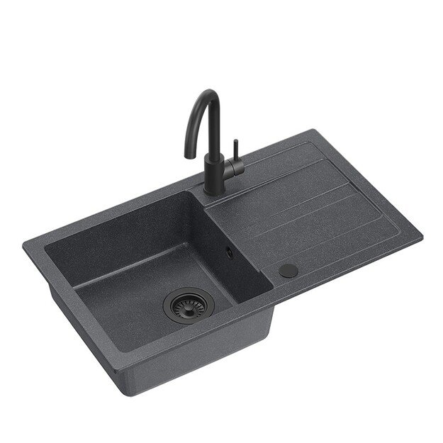 Plautuvė su maišytuvu Quadron GO MAX VERY BLACK, TQ7744GMBLM