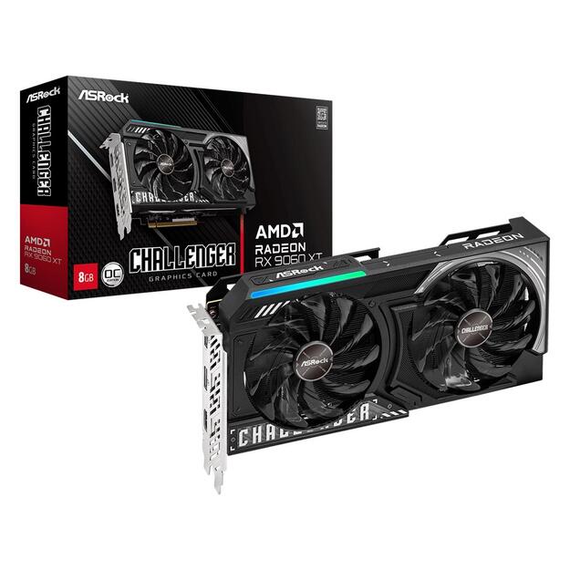 Graphics Card|ASROCK|AMD Radeon RX 9060 XT|8 GB|GDDR6|128 bit|PCIE 5.0 16x|Dual Slot Fansink|RX9060XTCL8GO