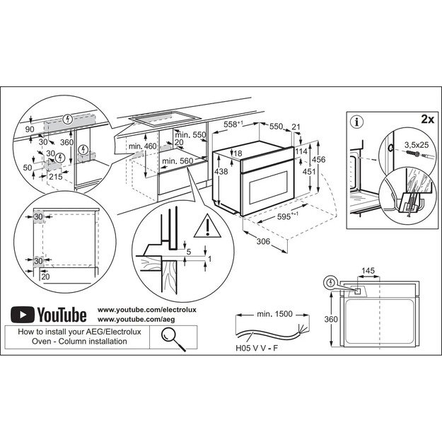 Įmontuojama mikrobangų krosnelė Electrolux EVM9E2XT 1