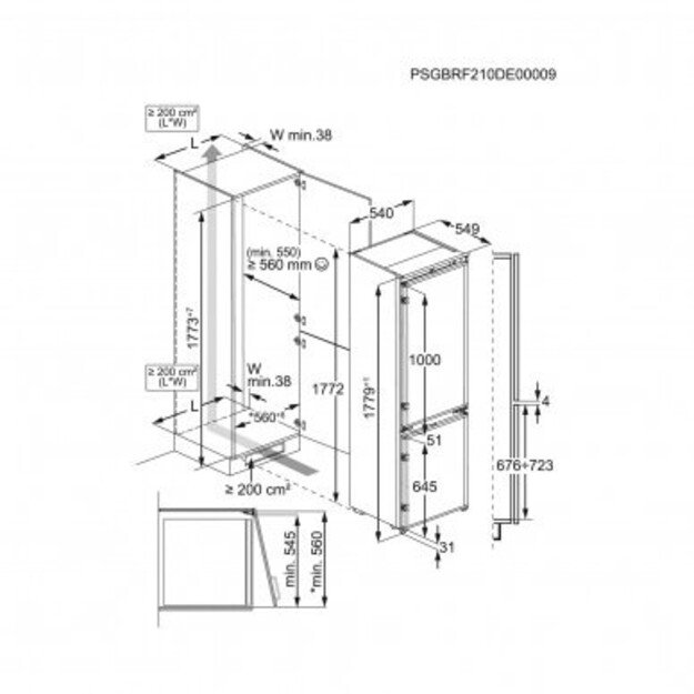Įmontuojamas šaldytuvas Electrolux 700 serija, TwinTech, E7MNPD18S 3