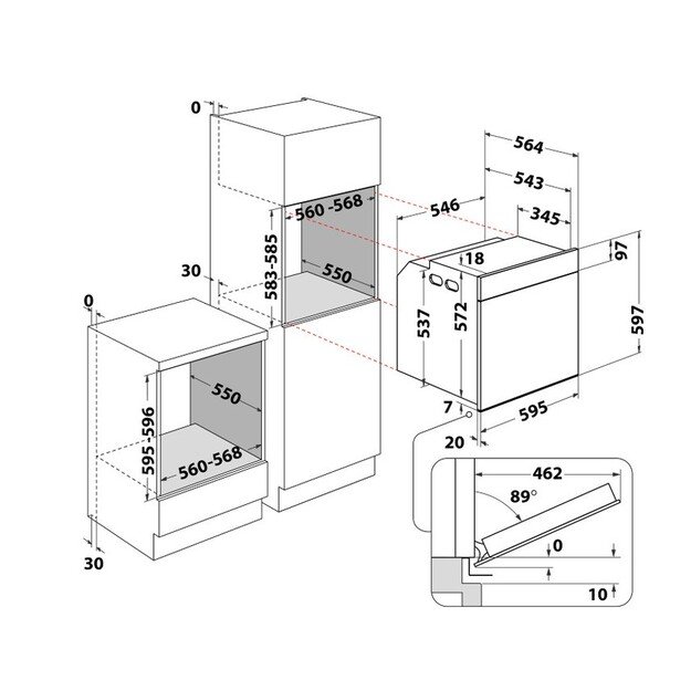 Įmontuojama orkaitė Whirlpool WOI4S8CM1SXA 5