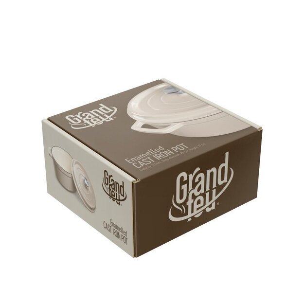 Grandfeu ketaus puodas, 4.7L, baltas 2