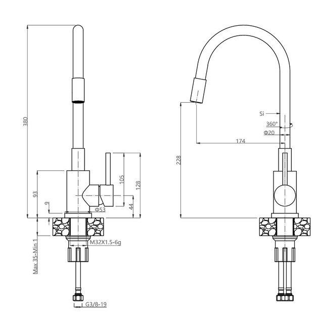 Plautuvė Quadron LUKE 100, ZH5045BS_3323503BL 3