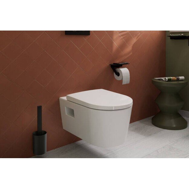 WC šepečio ir laikiklio komplektas Hansgrohe WallStoris, 27927670, juodas matinis 2