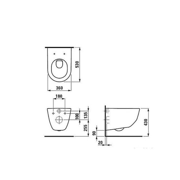 Pakabinamas klozetas Laufen Pro New su dangčiu Pro Rimless 8669570000001, baltas 1