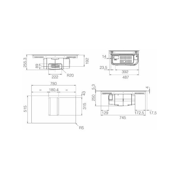 Įmontuojama indukcinė kaitlentė su integruotu gartraukiu Elica NIKOLATESLA ALPHA B BL/A/78 PRF019327 5