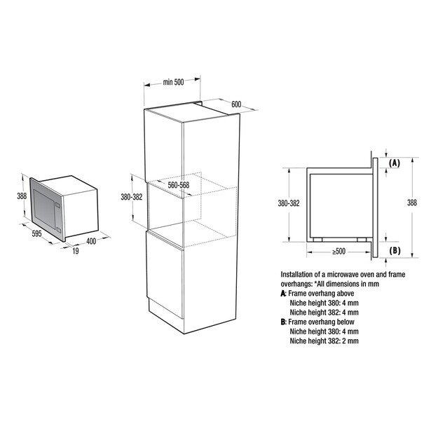 Įmontuojama mikrobangų krosnelė Hisense BIM325G42BG, 25 l 6