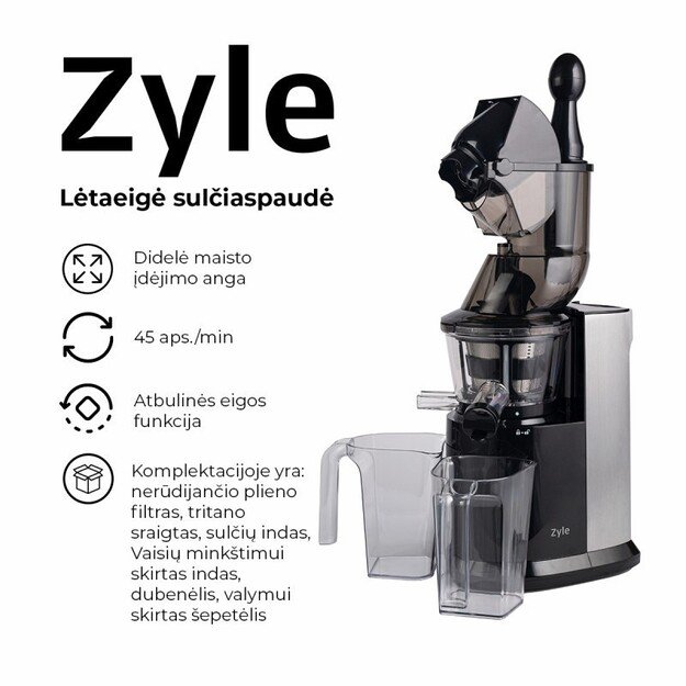 Lėtaeigė sulčiaspaudė Zyle ZY378BSJ, 250 W 2