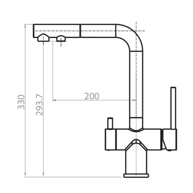 Plautuvės mai&scaron;ytuvas su i&scaron;traukiama žarna ir jungtimi filtruotam vandeniui Helika Akvaduo Plus 2683, 1